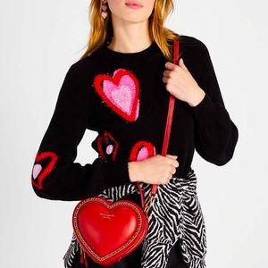 Kate Spade New York Amour 3d Red Leather Heart Crossbody